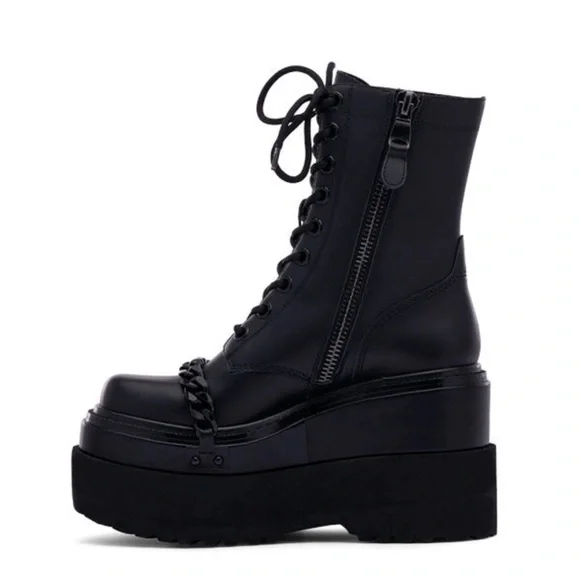 LEATHER PLATFORM BOOTS - Picture 7 of 14